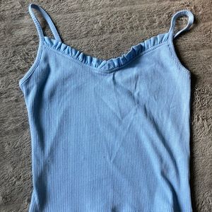 Blue forever 21 tank top ruffled